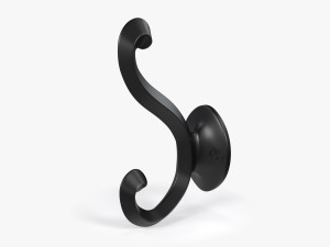 Coat Wall Hook - Black Metal 3D Model