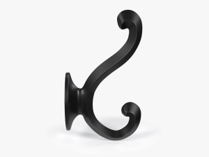 Coat Wall Hook - Black Metal 3D Model