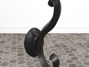 Coat Wall Hook - Black Metal 3D Model