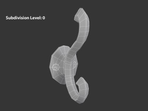 Coat Wall Hook - Black Metal 3D Model