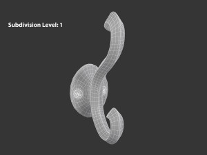 Coat Wall Hook - Black Metal 3D Model
