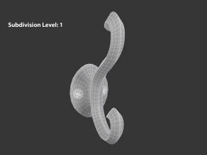 Coat Wall Hook - Black Metal 3D Model