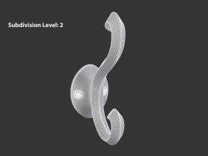 Coat Wall Hook - Black Metal 3D Model