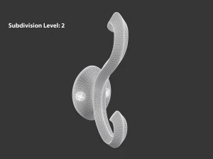 Coat Wall Hook - Black Metal 3D Model