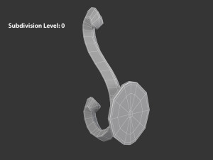 Coat Wall Hook - Black Metal 3D Model