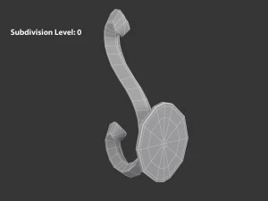 Coat Wall Hook - Black Metal 3D Model