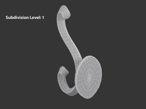 Coat Wall Hook - Black Metal 3D Model