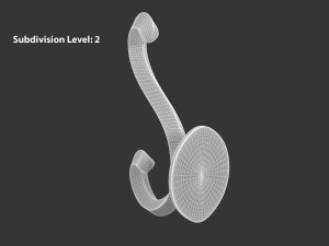 Coat Wall Hook - Black Metal 3D Model