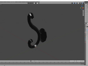 Coat Wall Hook - Black Metal 3D Model