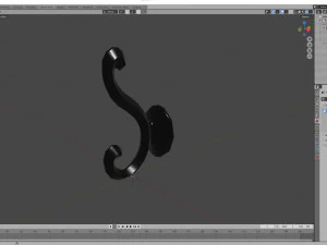Coat Wall Hook - Black Metal 3D Model