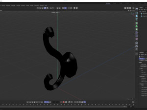 Coat Wall Hook - Black Metal 3D Model