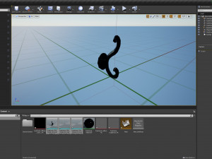 Coat Wall Hook - Black Metal 3D Model