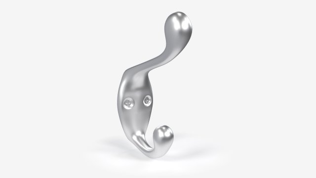 Coat Wall Hook - Silver 3D Модель .c4d .max .obj .3ds .fbx .stl .blend 