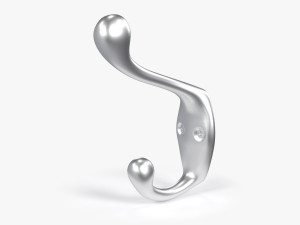 Coat Wall Hook - Silver 3D Модель
