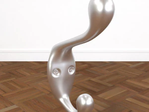 कोट दीवार हुक - चांदी 3D मॉडल