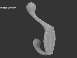 Coat Wall Hook - Silver 3D Модель
