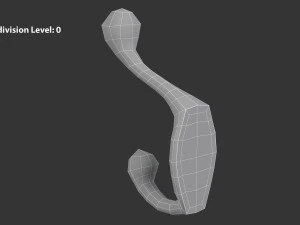 कोट दीवार हुक - चांदी 3D मॉडल