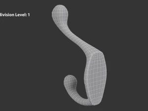 कोट दीवार हुक - चांदी 3D मॉडल