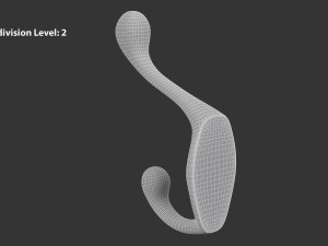 Coat Wall Hook - Silver 3D Модель