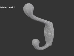 कोट दीवार हुक - चांदी 3D मॉडल