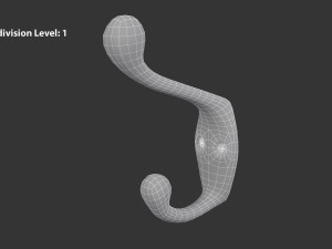 Coat Wall Hook - Silver 3D Модель