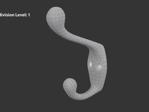 कोट दीवार हुक - चांदी 3D मॉडल