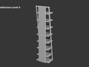 Ladder Wooden Shelf 3D Model