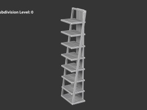 Ladder Wooden Shelf Modelo 3D