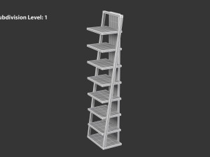 Ladder Wooden Shelf Modelo 3D