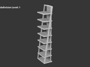 Ladder Wooden Shelf 3D Model
