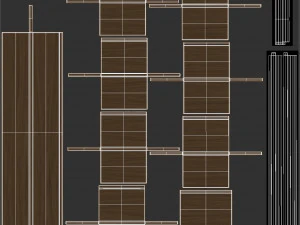 Ladder Wooden Shelf 3D Model