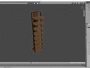 Ladder Wooden Shelf 3D Model