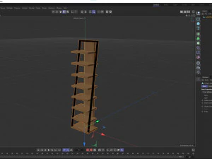 Ladder Wooden Shelf 3D Model