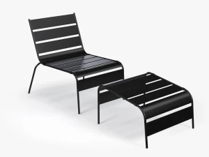 Шезлонг - шезлонг из черного металла 3D Модель