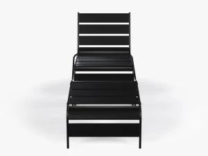 Sunbed - Black Metal Sun Lounger 3D Model