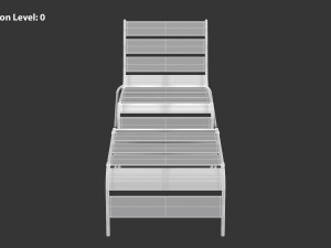 Sunbed - Black Metal Sun Lounger 3D 모델