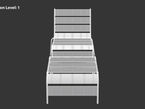 Sunbed - Black Metal Sun Lounger 3D 모델