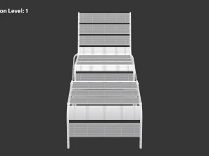 Sunbed - Black Metal Sun Lounger 3D Model