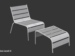 Sunbed - Black Metal Sun Lounger 3D 모델