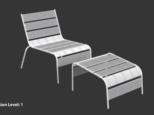 Sunbed - Black Metal Sun Lounger 3D 모델