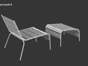 Sunbed - Black Metal Sun Lounger 3D 모델