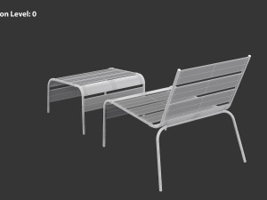 Sunbed - Black Metal Sun Lounger 3D 모델