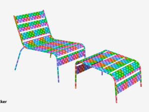 Sunbed - Black Metal Sun Lounger 3D 모델
