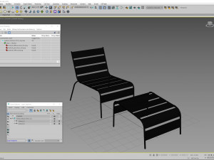 Sunbed - Black Metal Sun Lounger 3D 모델