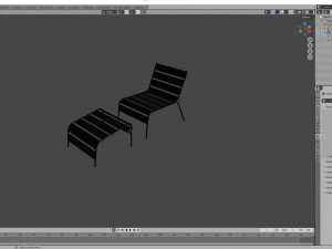Sunbed - Black Metal Sun Lounger 3D 모델