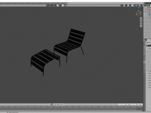 Sunbed - Black Metal Sun Lounger 3D Model