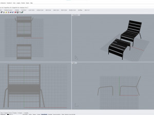 Sunbed - Black Metal Sun Lounger 3D 모델