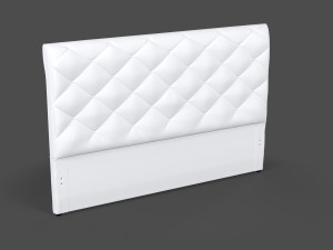 White Fabric Headboard Model 3D