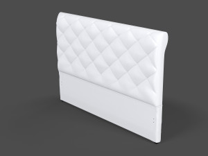White Fabric Headboard 3Dモデル
