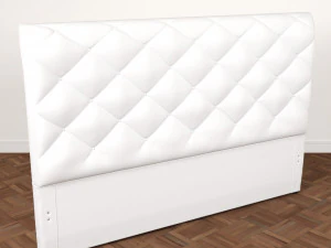 White Fabric Headboard 3D Model